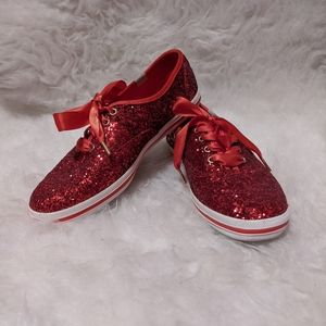 Kate Spade Red Glitter Keds